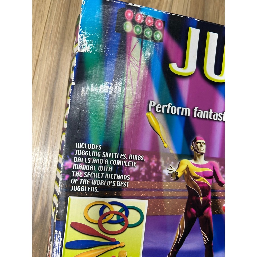 VTG Borras Juggling Set Skittles Rings Balls Manual 7+ W/ Box RARE COMPLETE Toy - Picture 5 of 11